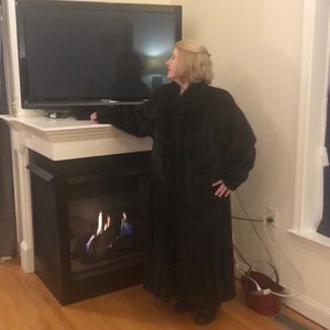 Dark full length mink coat